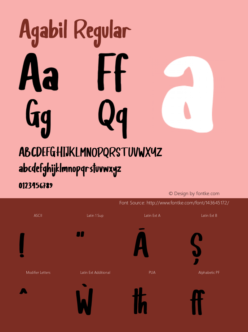 Agabil Version 1.000 Font Sample