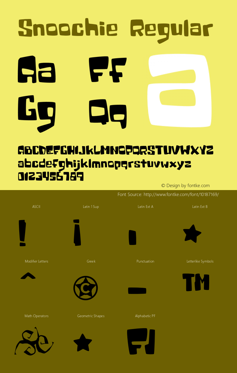 Snoochie Regular 001.000 Font Sample