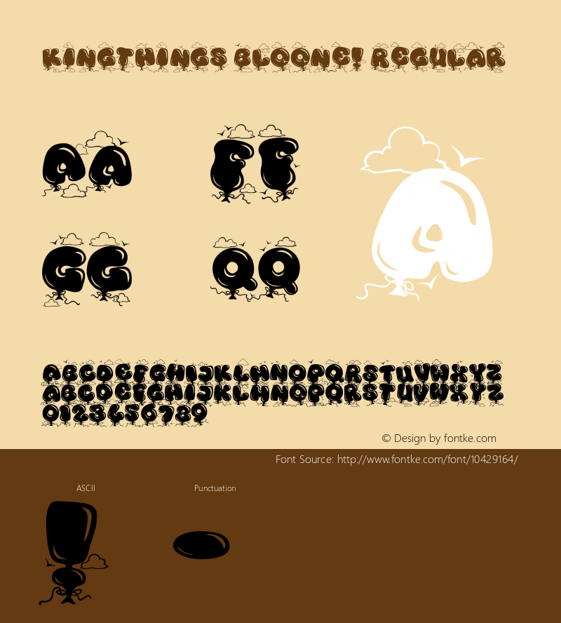 Kingthings Bloone! Regular 1.0 Font Sample