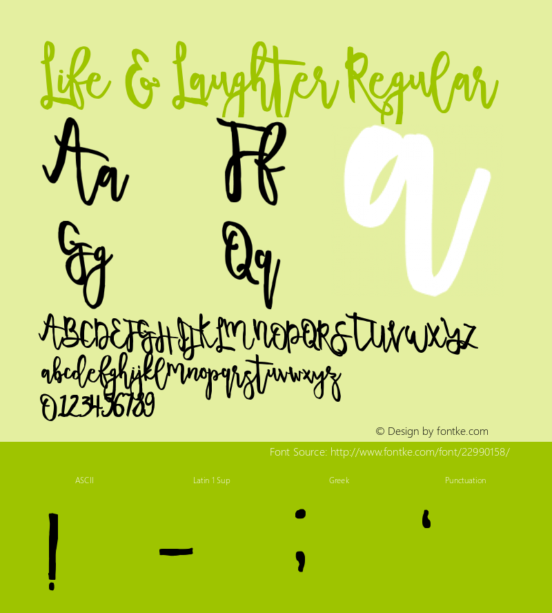 Life & Laughter Version 1.00;July 7, 2017;FontCreator 11.0.0.2388 64-bit Font Sample