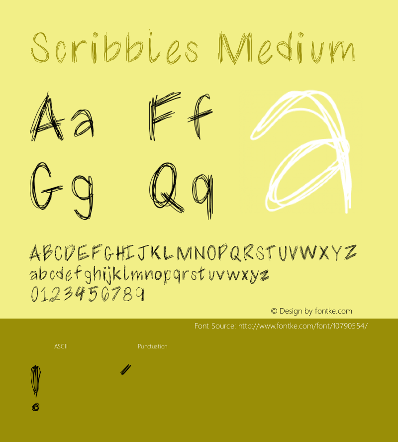 Scribbles Medium Version 001.000 Font Sample