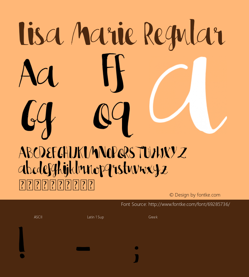 Lisa Marie Version 1.00 May 27, 2020, initial release Font Sample