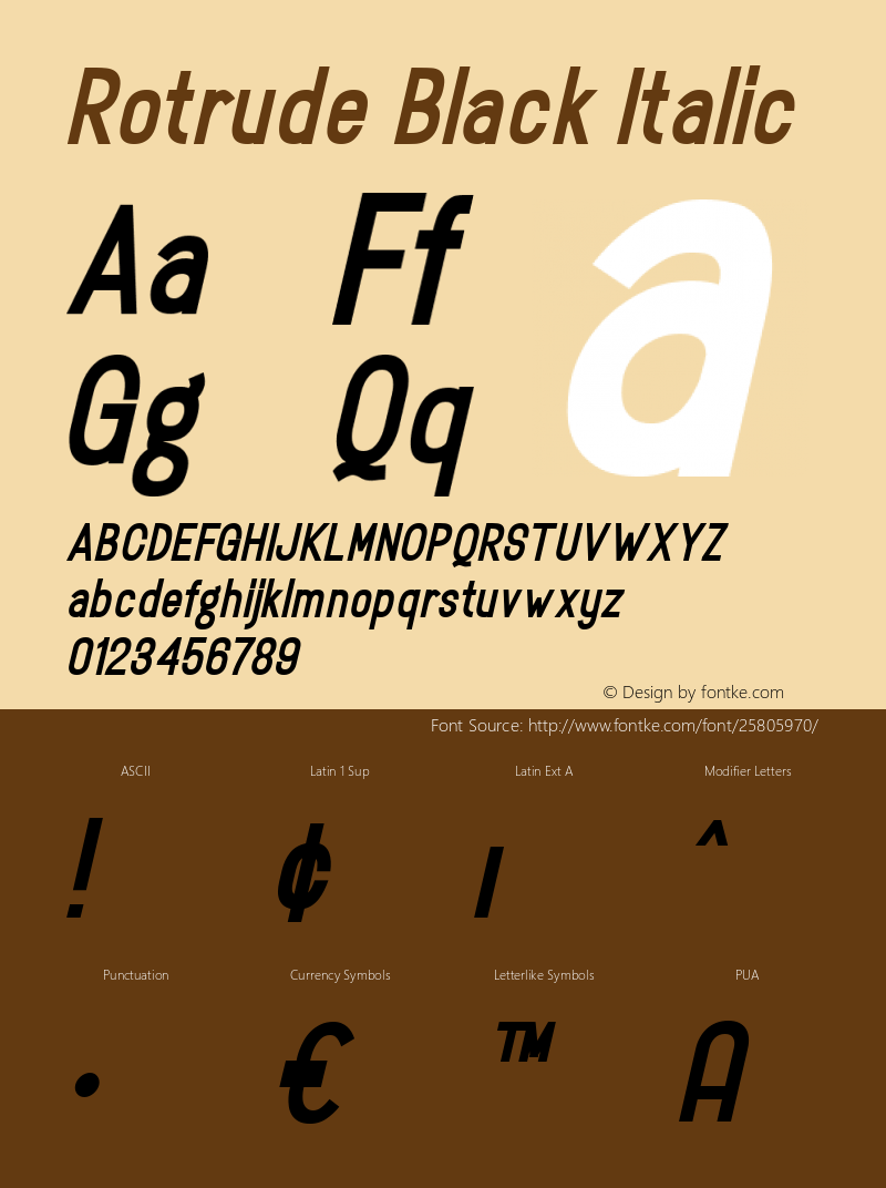 Rotrude-BlackItalic Version 1.000 Font Sample