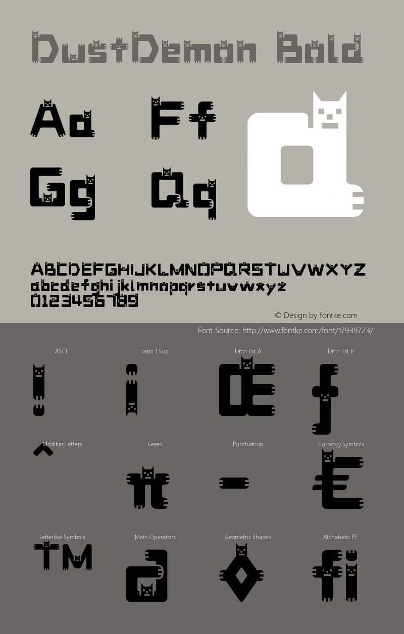 DustDemon Bold Macromedia Fontographer 4.1J 03.1.1 Font Sample