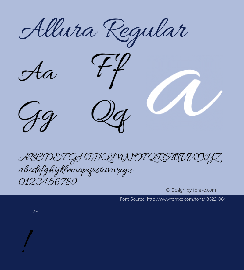 Allura Regular Version 1.004; ttfautohint (v1.4.1) Font Sample