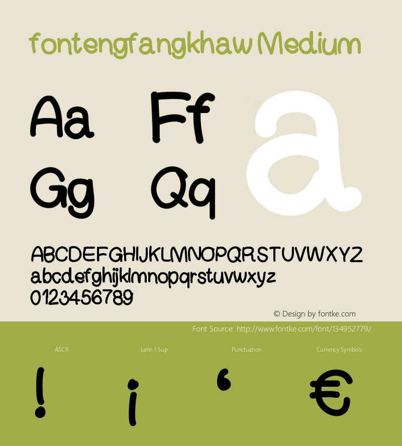 fontengfangkhaw Version 001.000 Font Sample