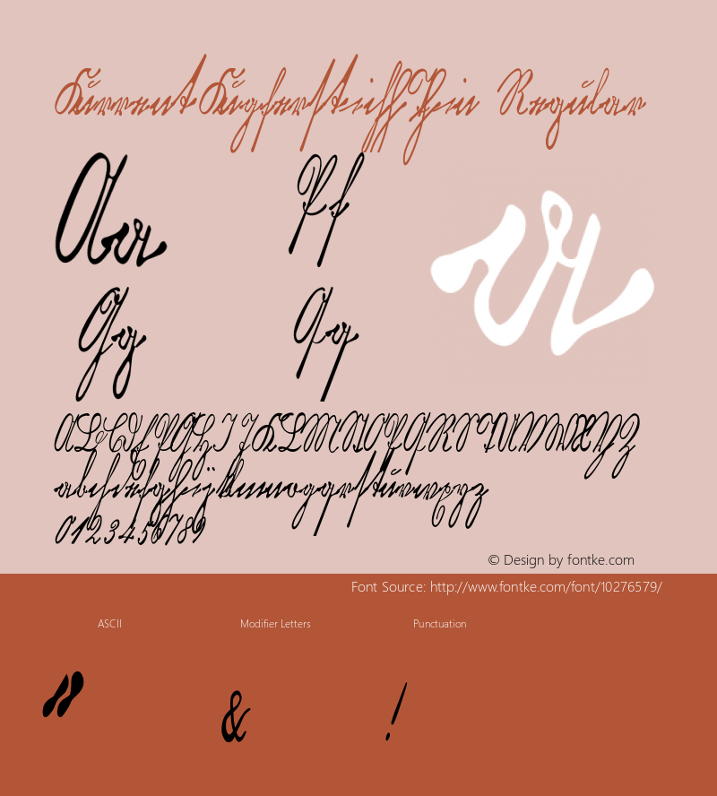 KurrentKupferstichThin Regular Version 1.000 2006 initial release Font Sample