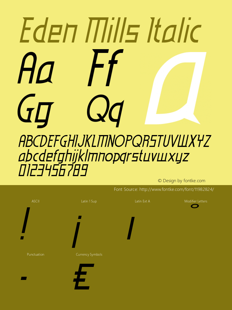 Eden Mills Italic OTF 3.000;PS 001.001;Core 1.0.29 Font Sample