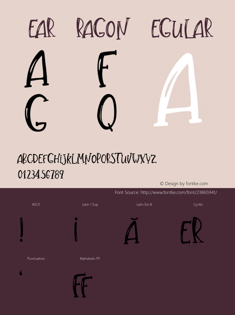 Pear Dragon  Font Sample