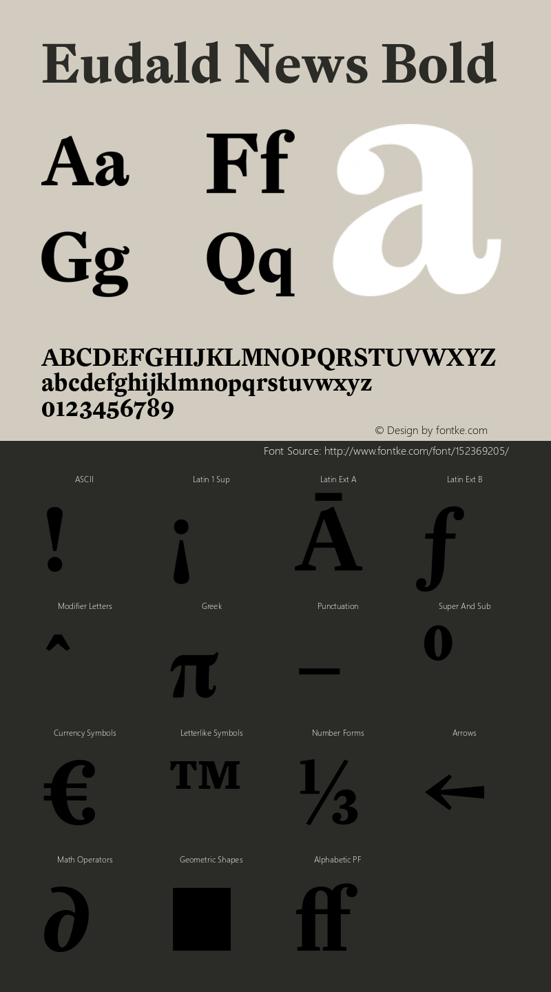 EudaldNews-Bold 1.100 Font Sample