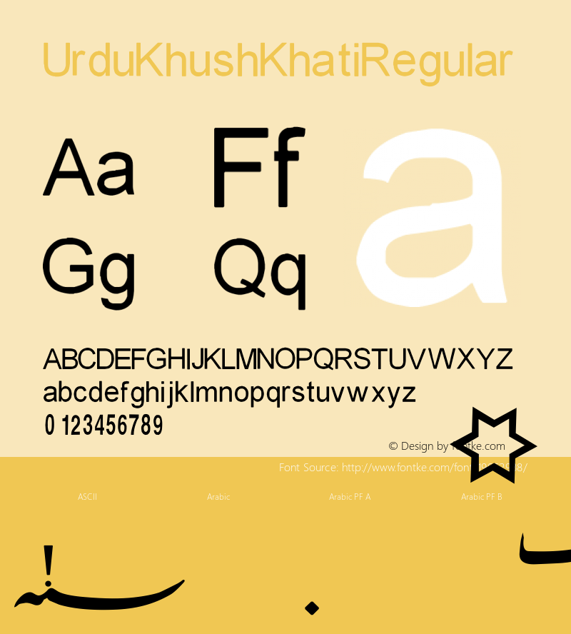 Urdu Khush Khati Regular Version 1.5 Font Sample