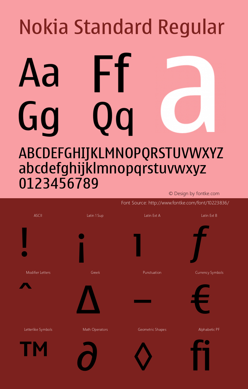 Nokia Standard Regular 001.000 Font Sample