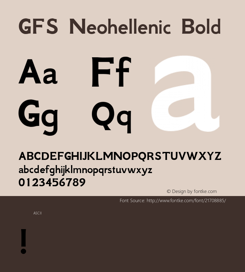 GFSNeohellenic Version 1.0 Font Sample