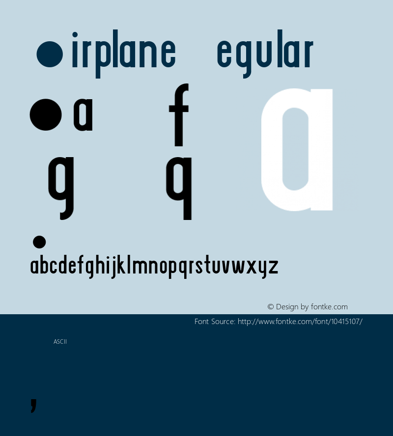 Airplane Regular Version 1.000 Font Sample