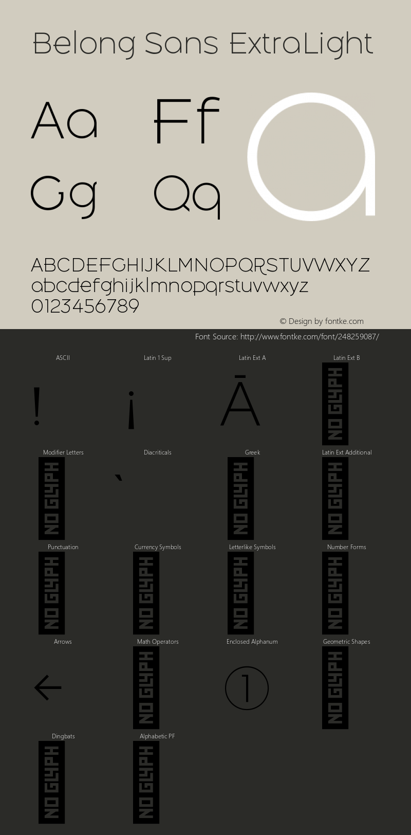Belong Sans ExtraLight Version 1.000;hotconv 1.0.109;makeotfexe 2.5.65596图片样张