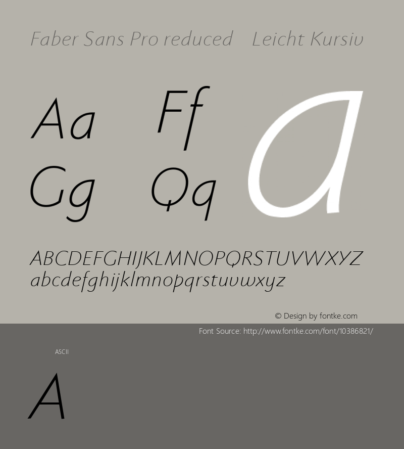 Faber Sans Pro reduced 46 Leicht Kursiv Version 4.013 Font Sample