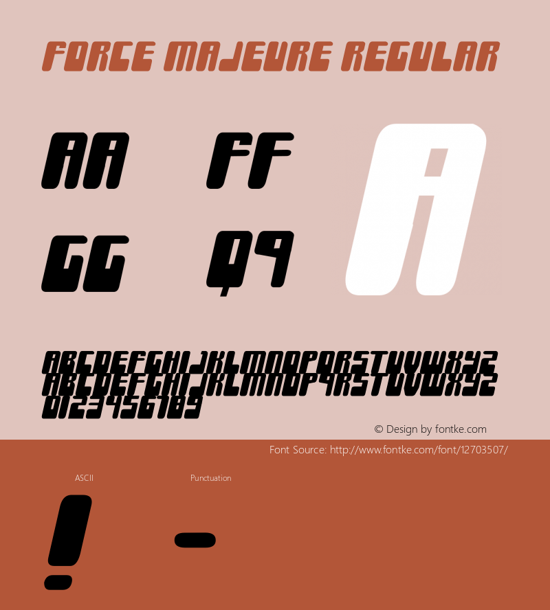 Force Majeure Regular 1 Font Sample