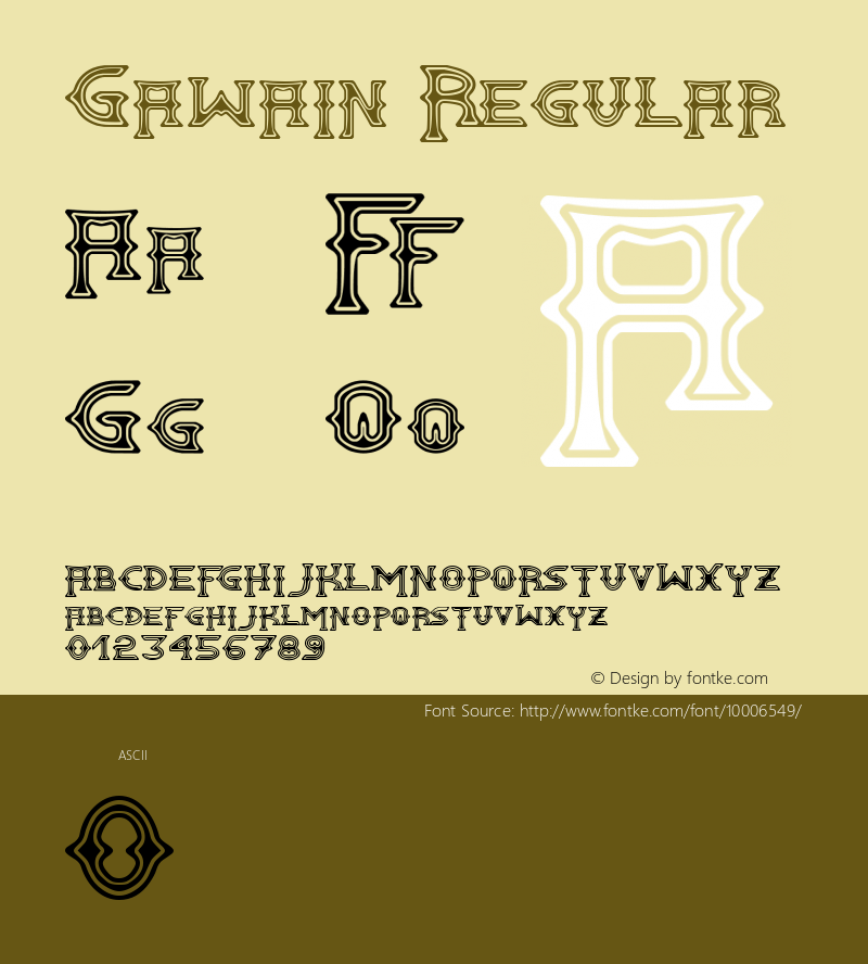 Gawain Regular Fontmaker 2.1 Font Sample