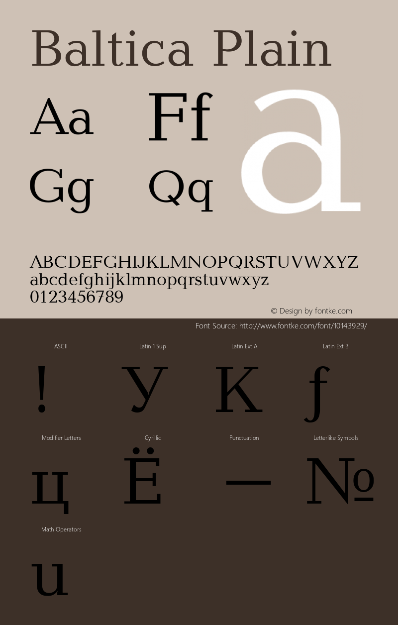 Baltica Plain 001.001 Font Sample