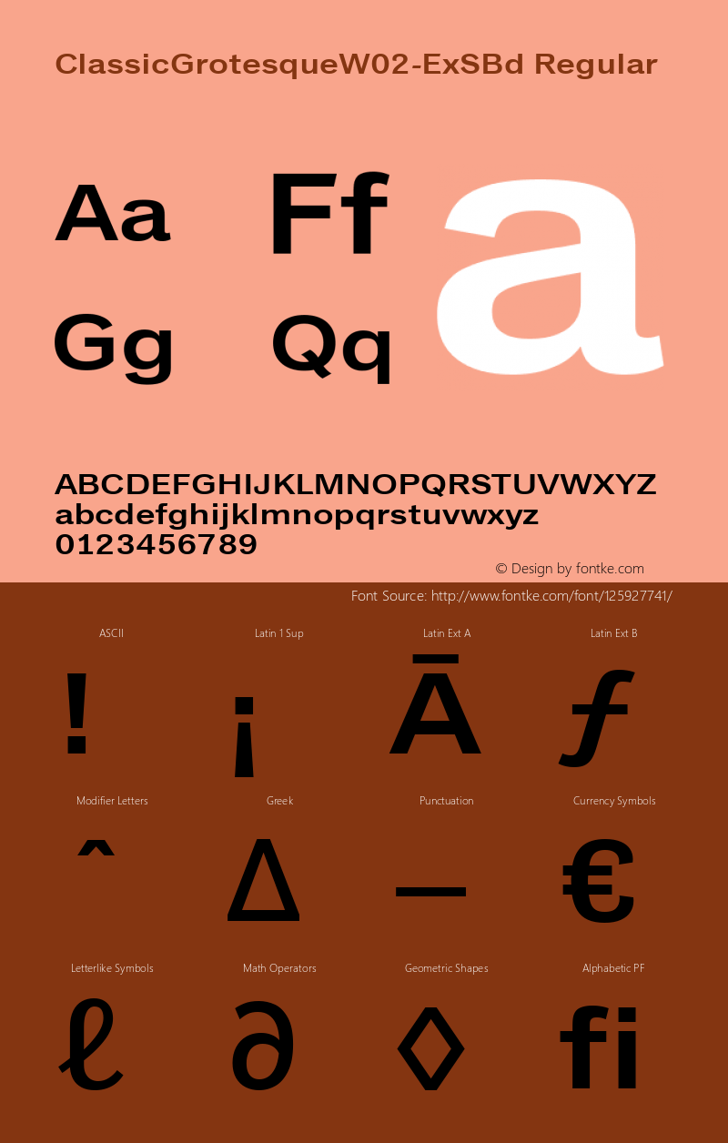 Classic Grotesque W02 Ex SBd Version 1.00 Font Sample