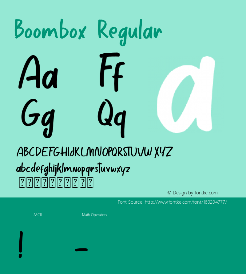 Boombox Version 1.00;May 7, 2020;FontCreator 11.5.0.2430 32-bit Font Sample