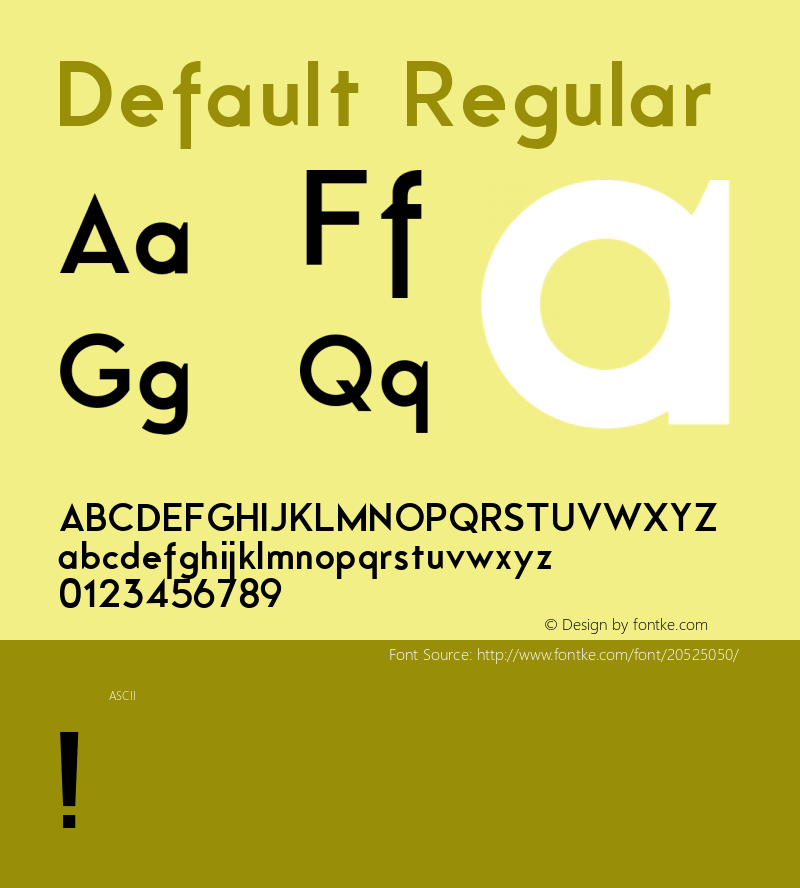 Default Version 001.000 Font Sample