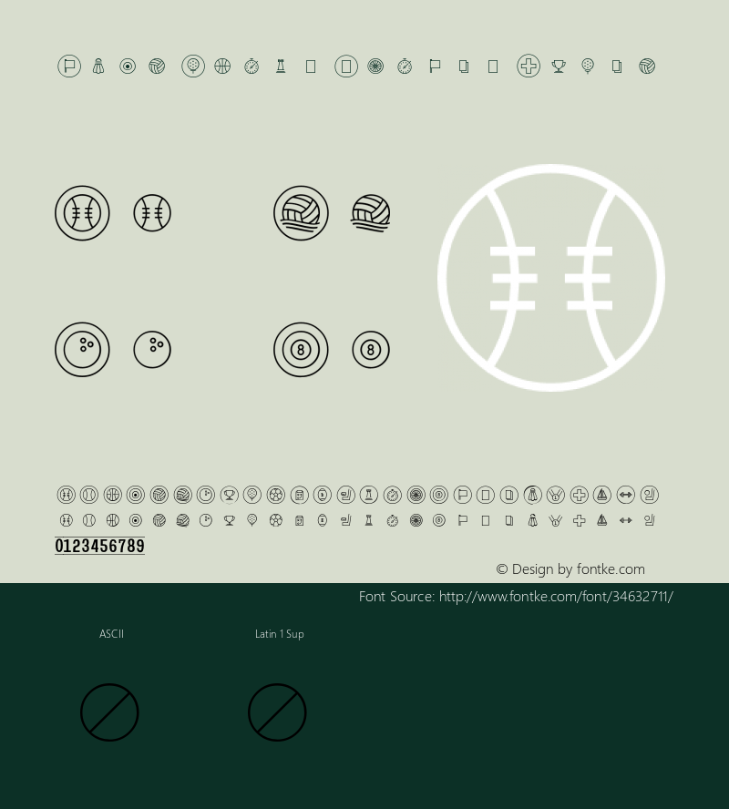 Rude Icons Sports White Version 1.000 Font Sample