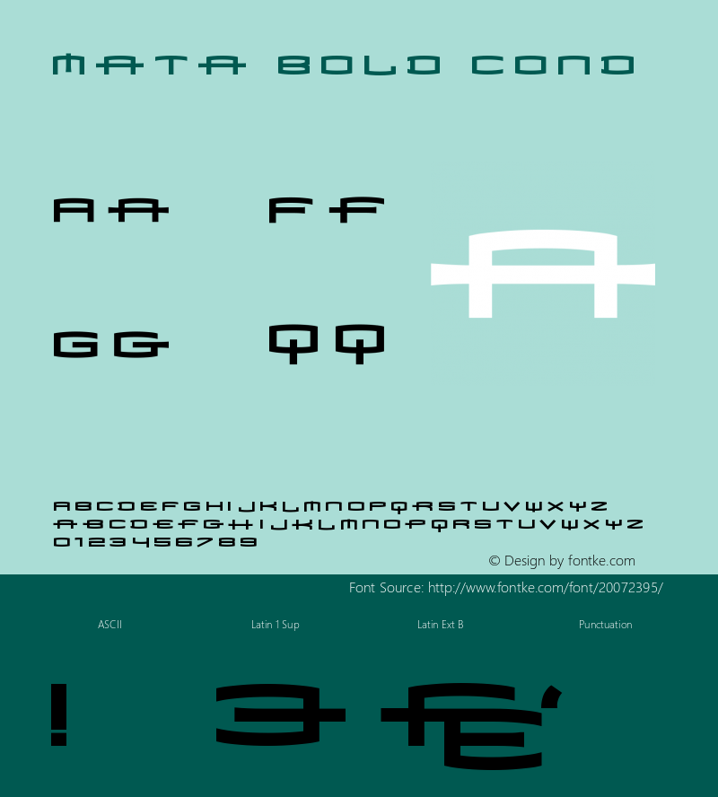 Mata-BoldCond Version 001.001 Font Sample