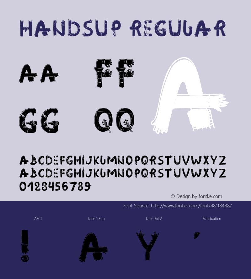 Handsup Version 1.002;Fontself Maker 3.3.0 Font Sample