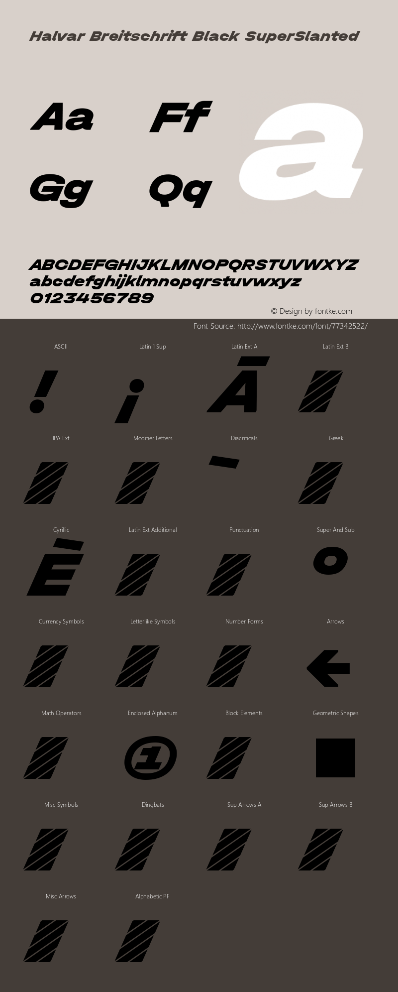 Halvar Breitschrift Black SuperSlanted Version 1.000 Font Sample