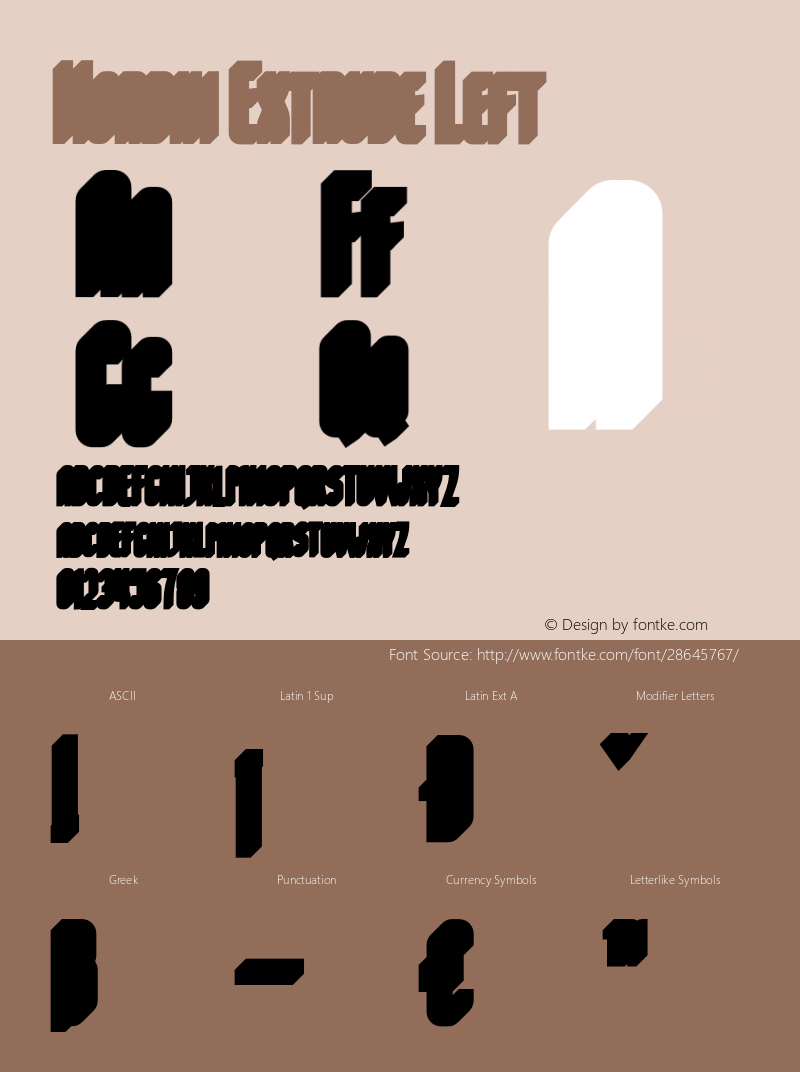 Nordin-ExtrudeLeft 1.0 Font Sample