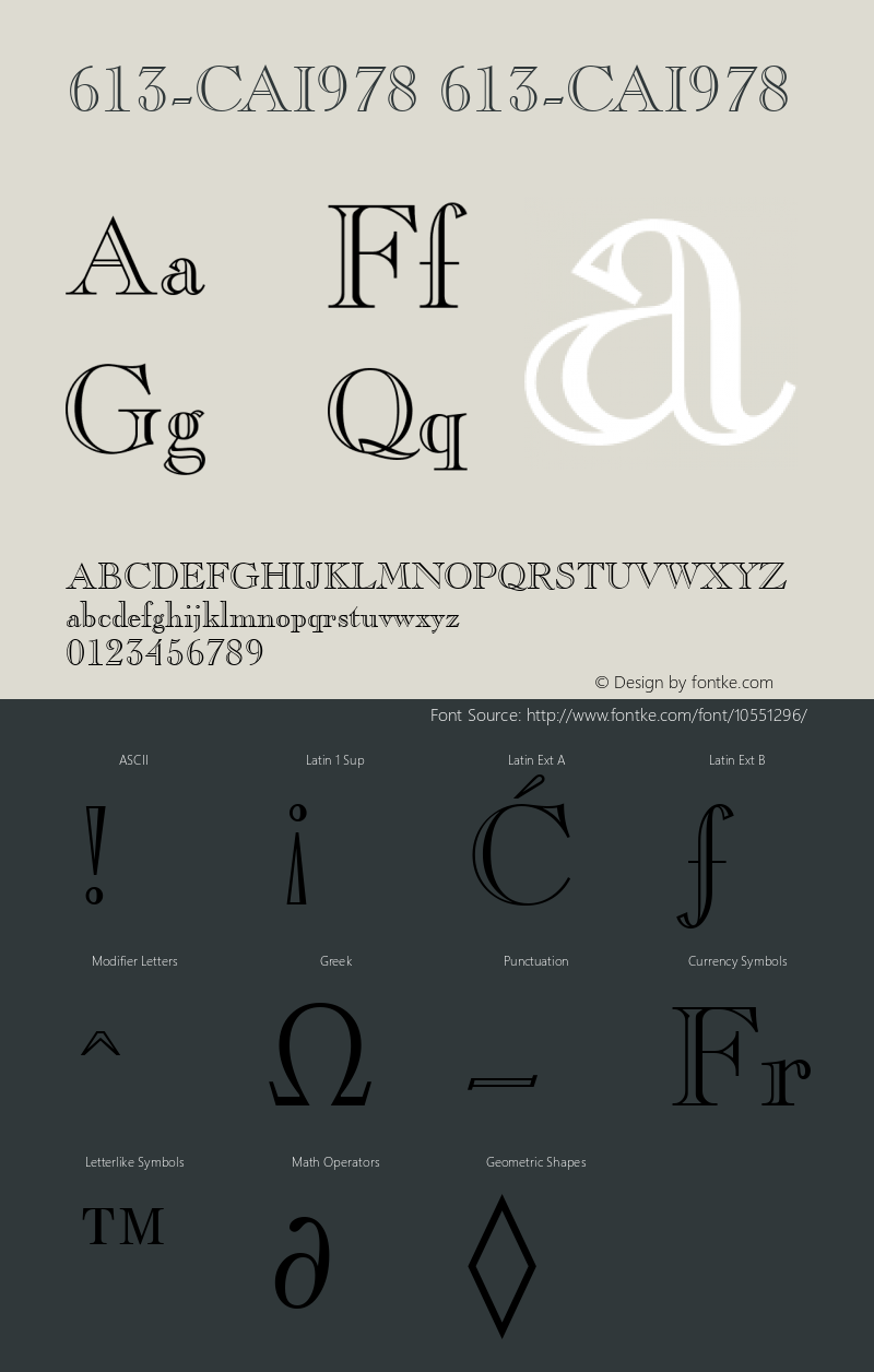 613-CAI978 613-CAI978 Version 3.0 Font Sample