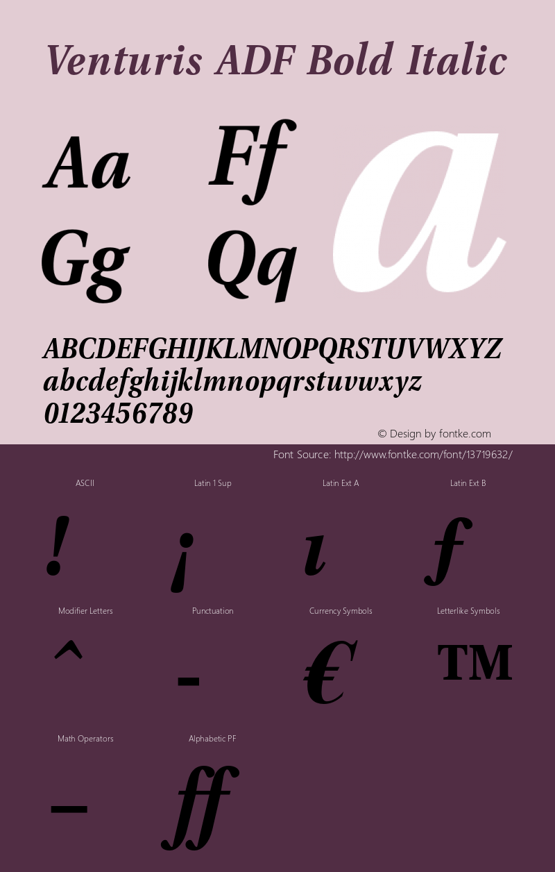 Venturis ADF Bold Italic 1.005;FFEdit Font Sample