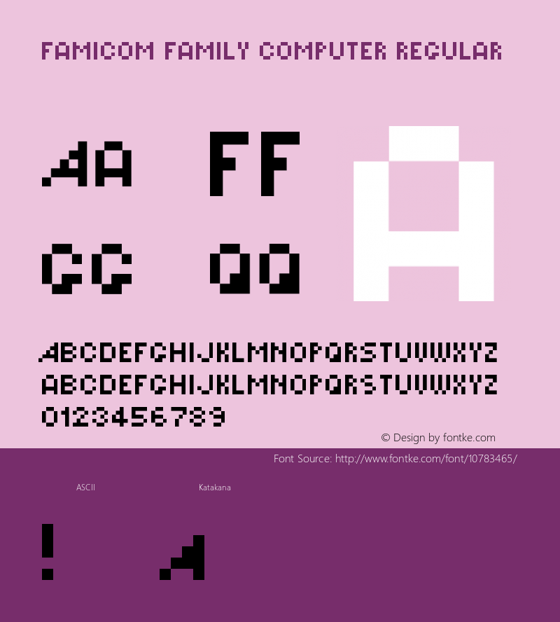 Famicom Family Computer Regular Version 1.0 Font Sample