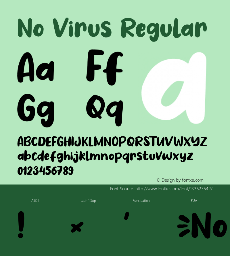 No Virus Version 1.000 Font Sample