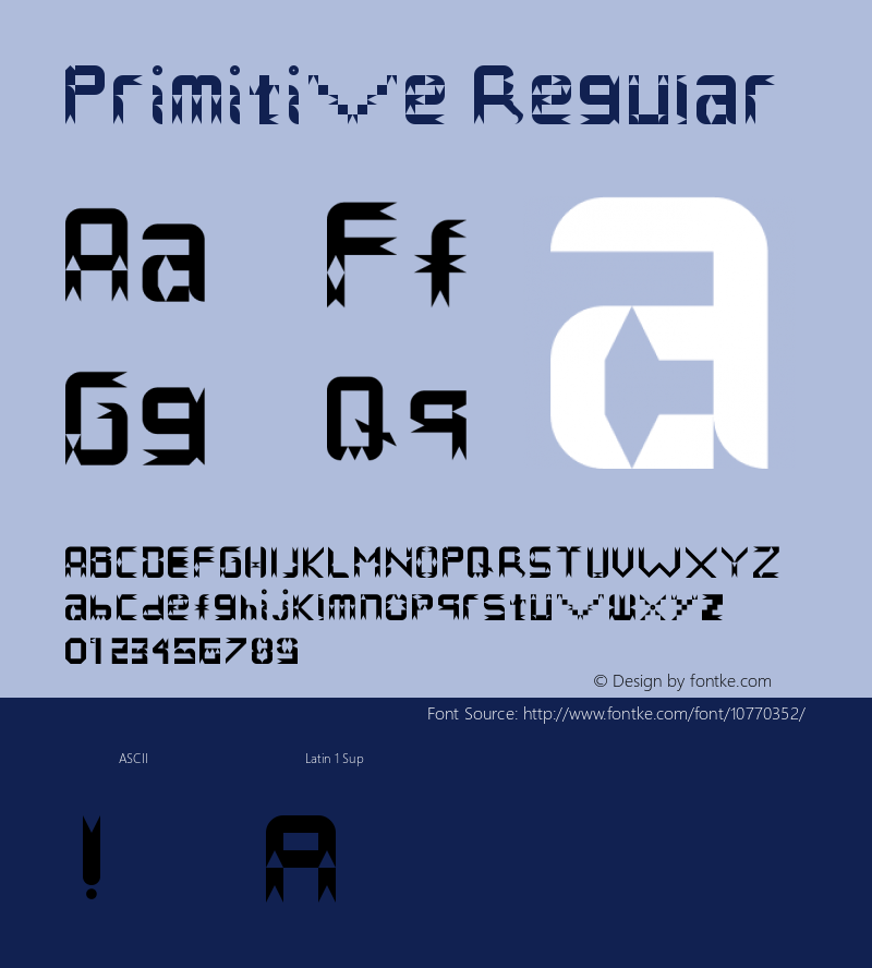 Primitive Regular Version 1.0 Font Sample