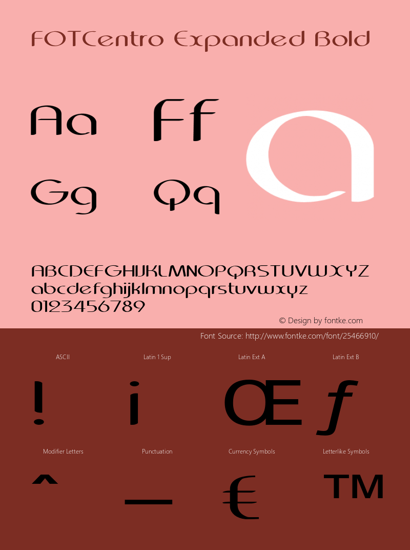 FOTCentro-ExpandedBold Version 1.000 Font Sample