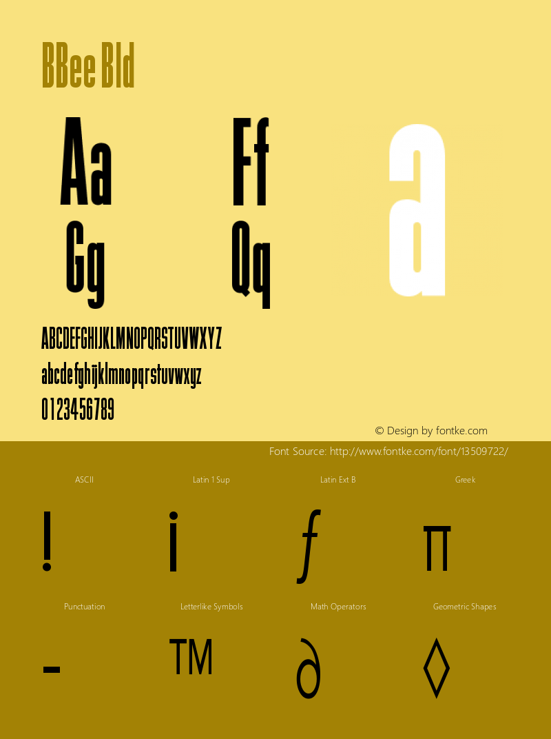 BBee Bld Version 4.0 Font Sample