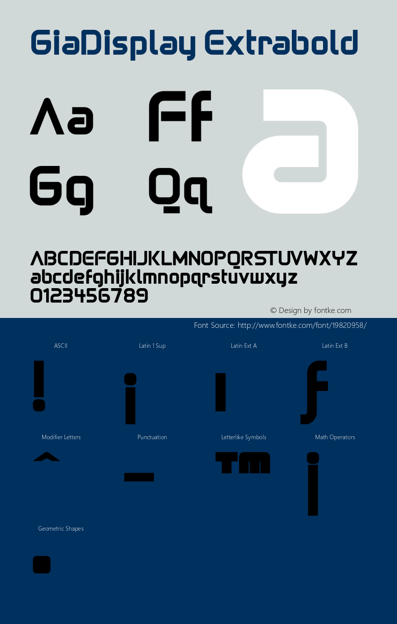 Gia-DisplayExtrabold 001.000 Font Sample