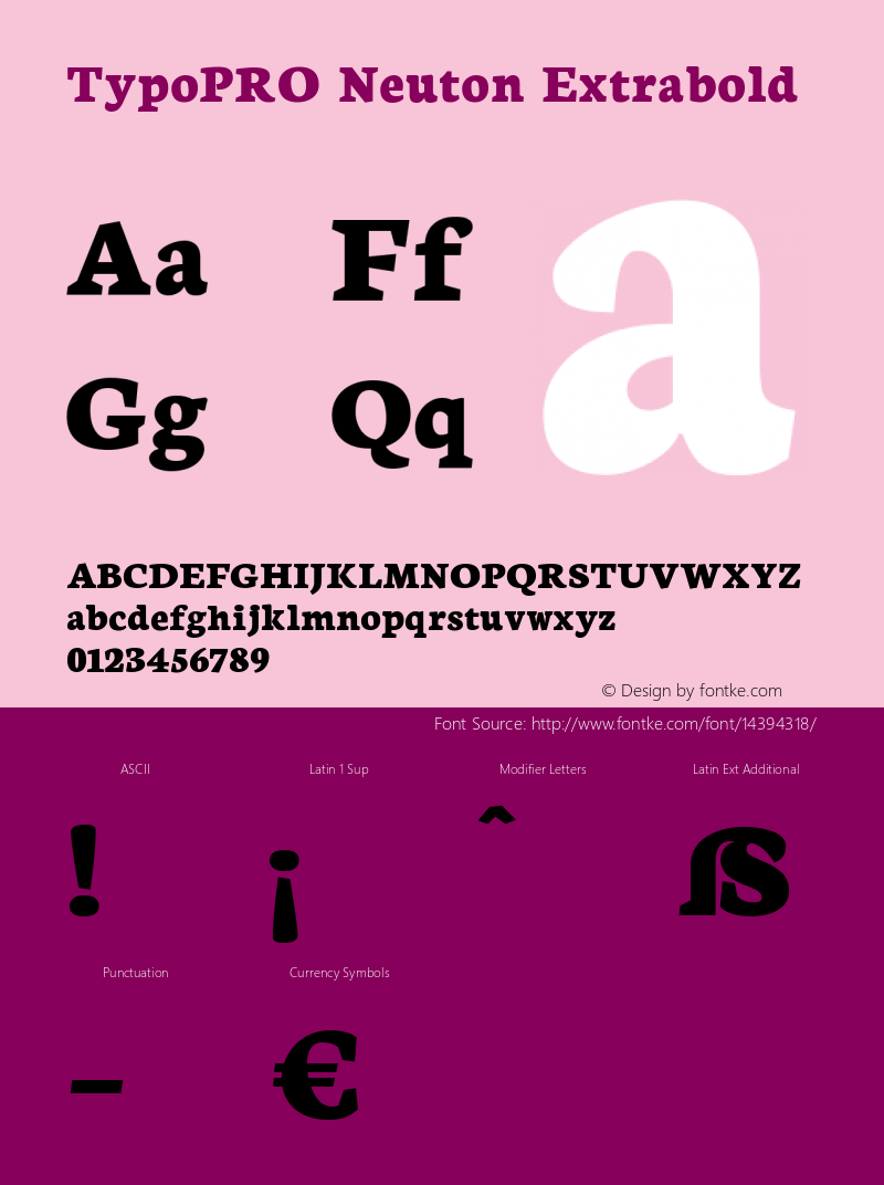 TypoPRO Neuton Extrabold Version 1.43 Font Sample