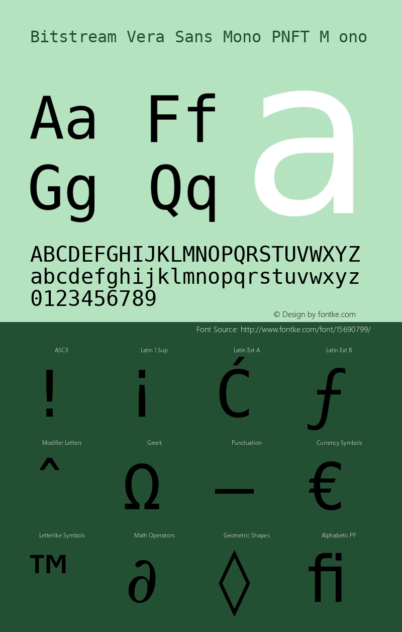 Bitstream Vera Sans Mono PNFT M ono Release 1.10 Font Sample