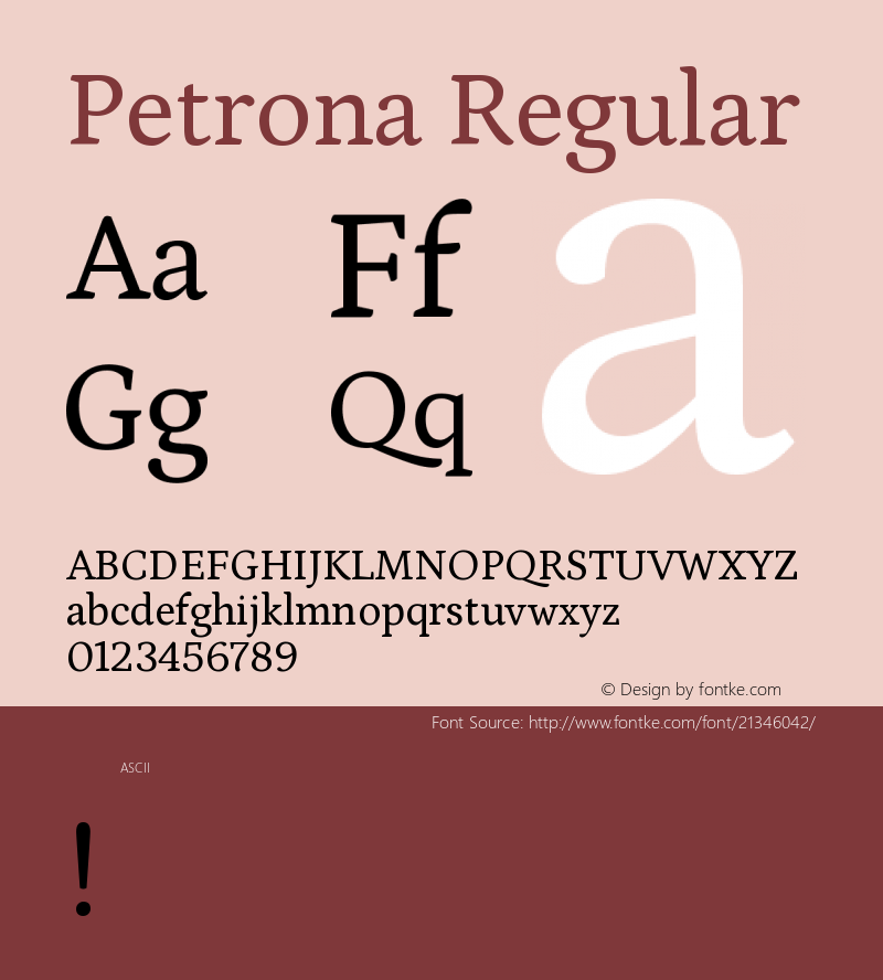 Petrona Version 1.0 Font Sample