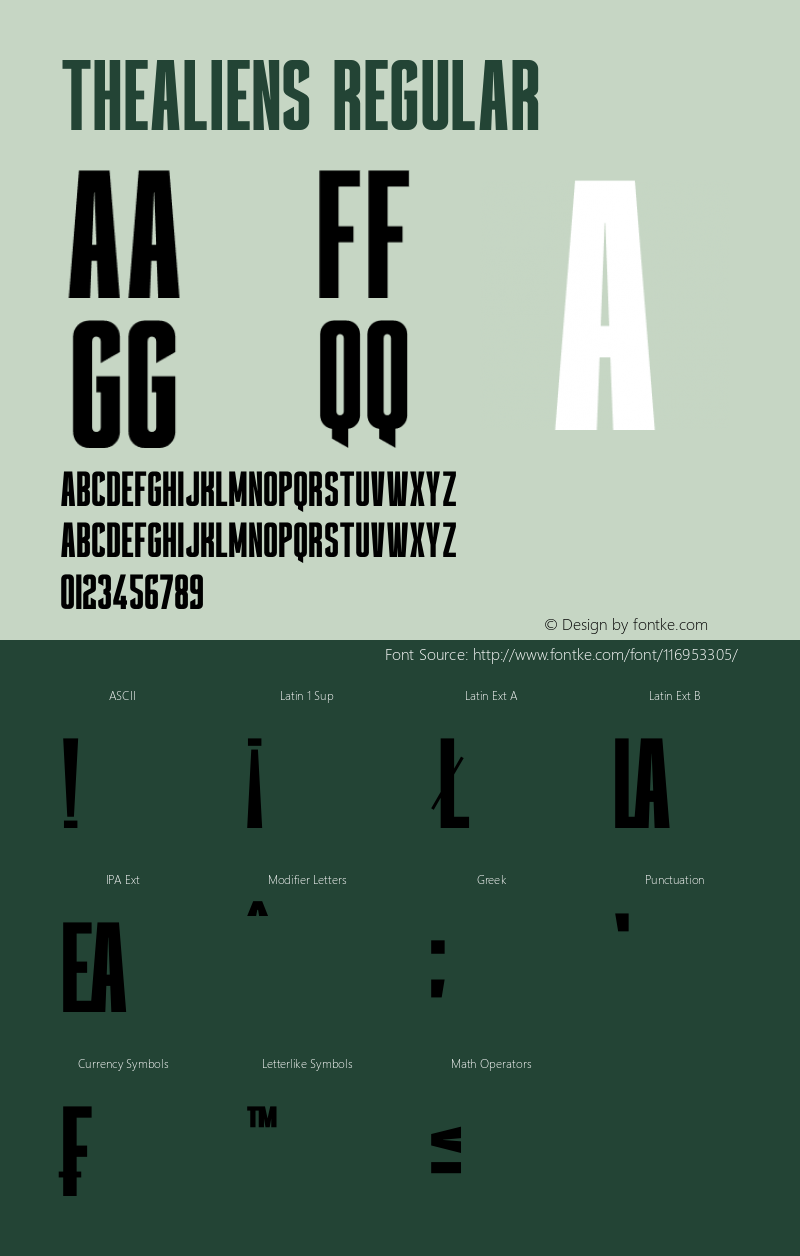 thealiens Version 1.00;November 20, 2020;FontCreator 13.0.0.2683 64-bit Font Sample