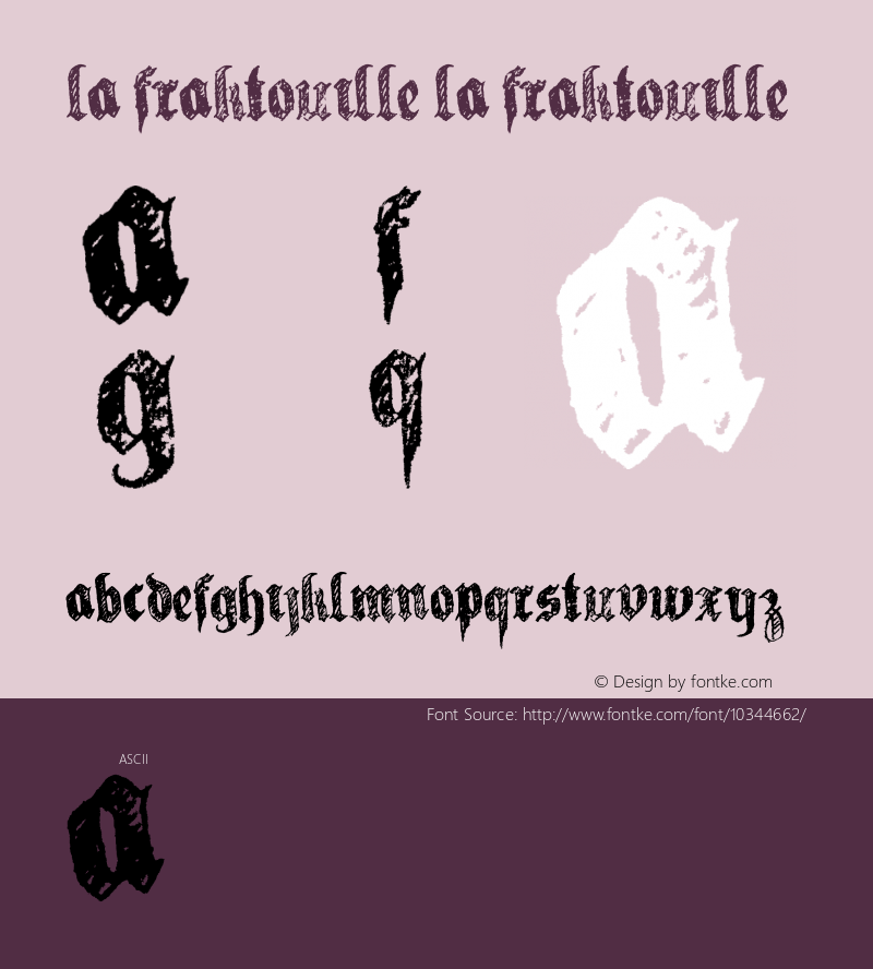 la fraktouille la fraktouille Version 1.000 Font Sample