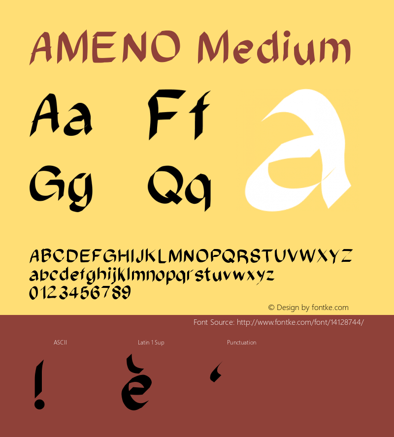 AMENO Medium Version 001.000 Font Sample