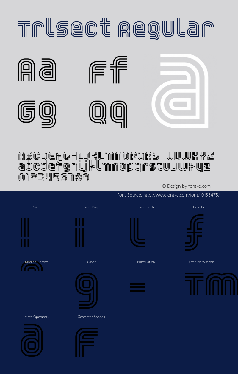 Trisect Regular version 1.00 Font Sample