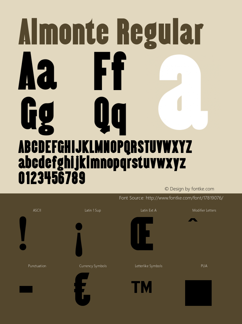 Almonte Regular Version 4.000 Font Sample