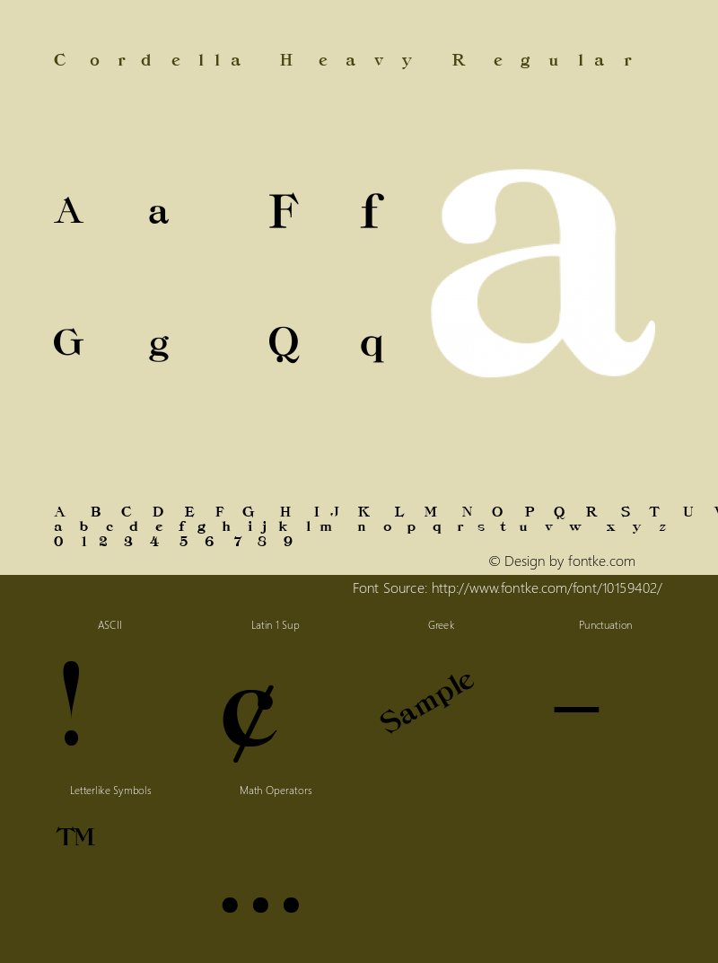 Cordella-Heavy Regular Altsys Fontographer 3.5  3/29/92 Font Sample