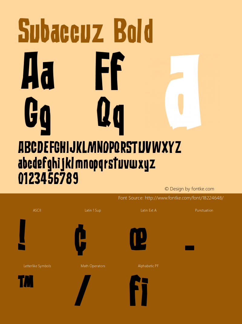 Subaccuz Bold Version 001.000 Font Sample