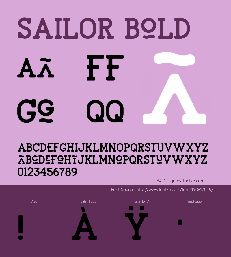 SAILOR Bold Version 1.002;Fontself Maker 3.0.1 Font Sample